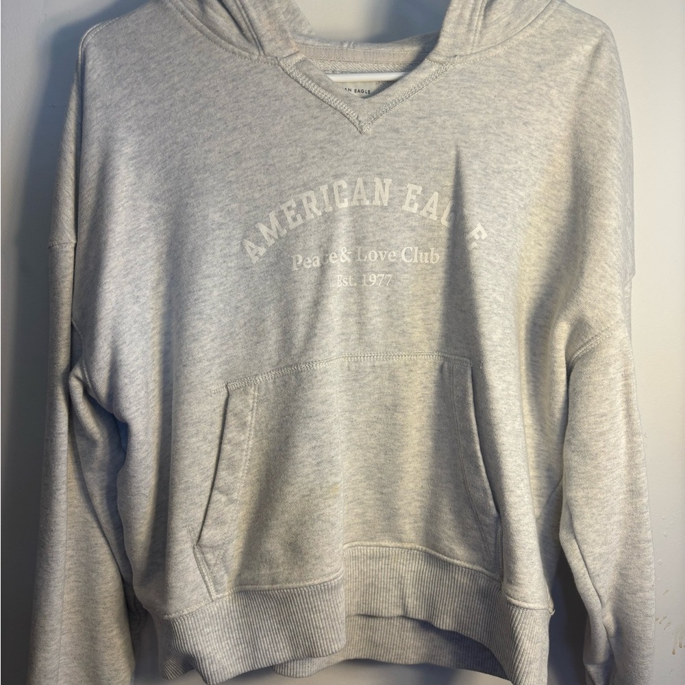 American Eagle Heather Gray Pullover Hoodie